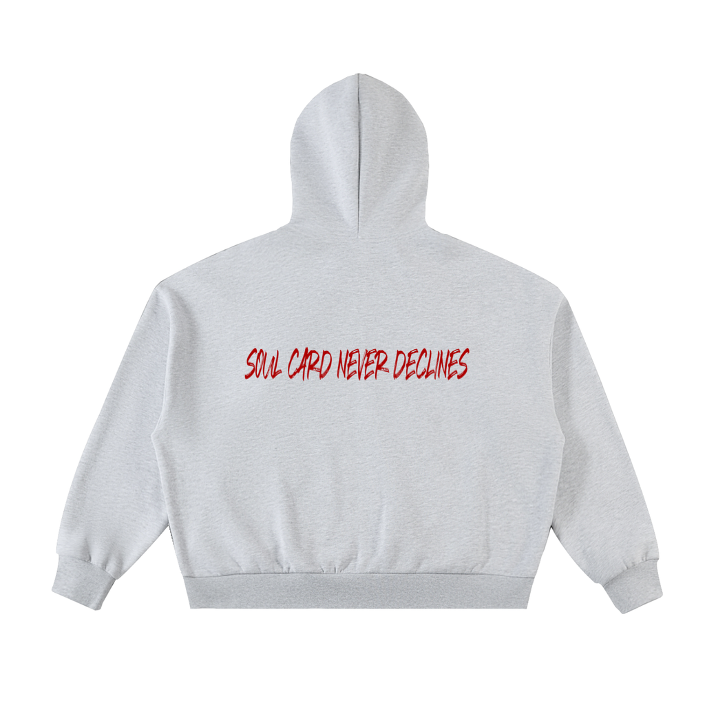 Fleeced Full-Zip Boxy Hoodie