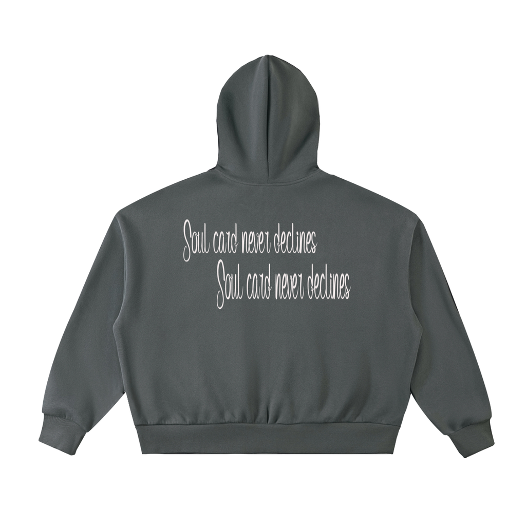 Fleeced Full-Zip Boxy Hoodie
