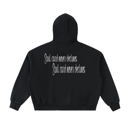 Fleeced Full-Zip Boxy Hoodie