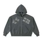 Fleeced Full-Zip Boxy Hoodie